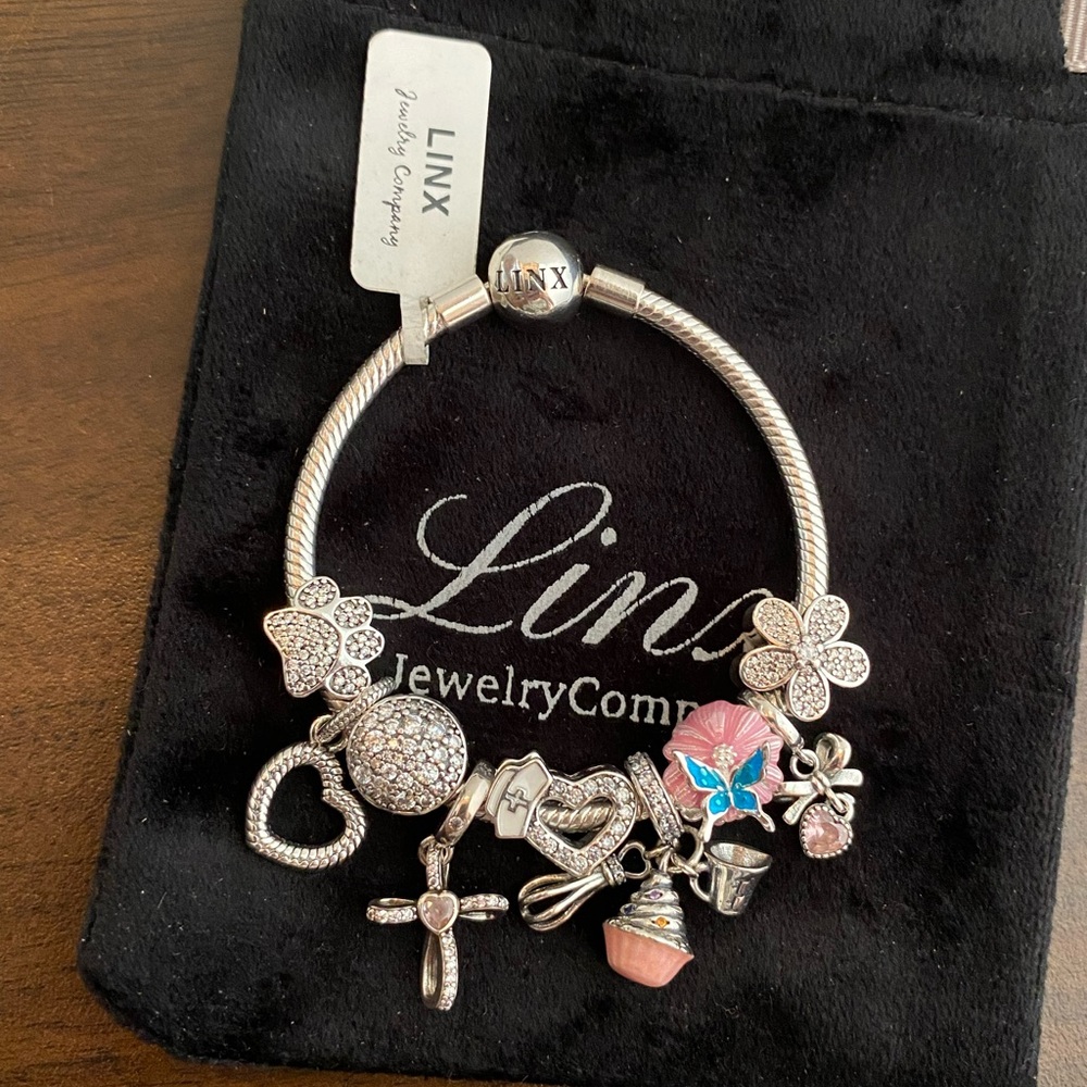 Linx Snake Chain Bracelet with Religious Nurse Themed Charms